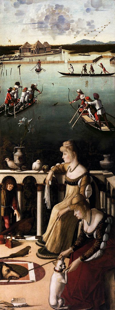 To venetianske damer og jakter i lagunen av Vittore Carpaccio