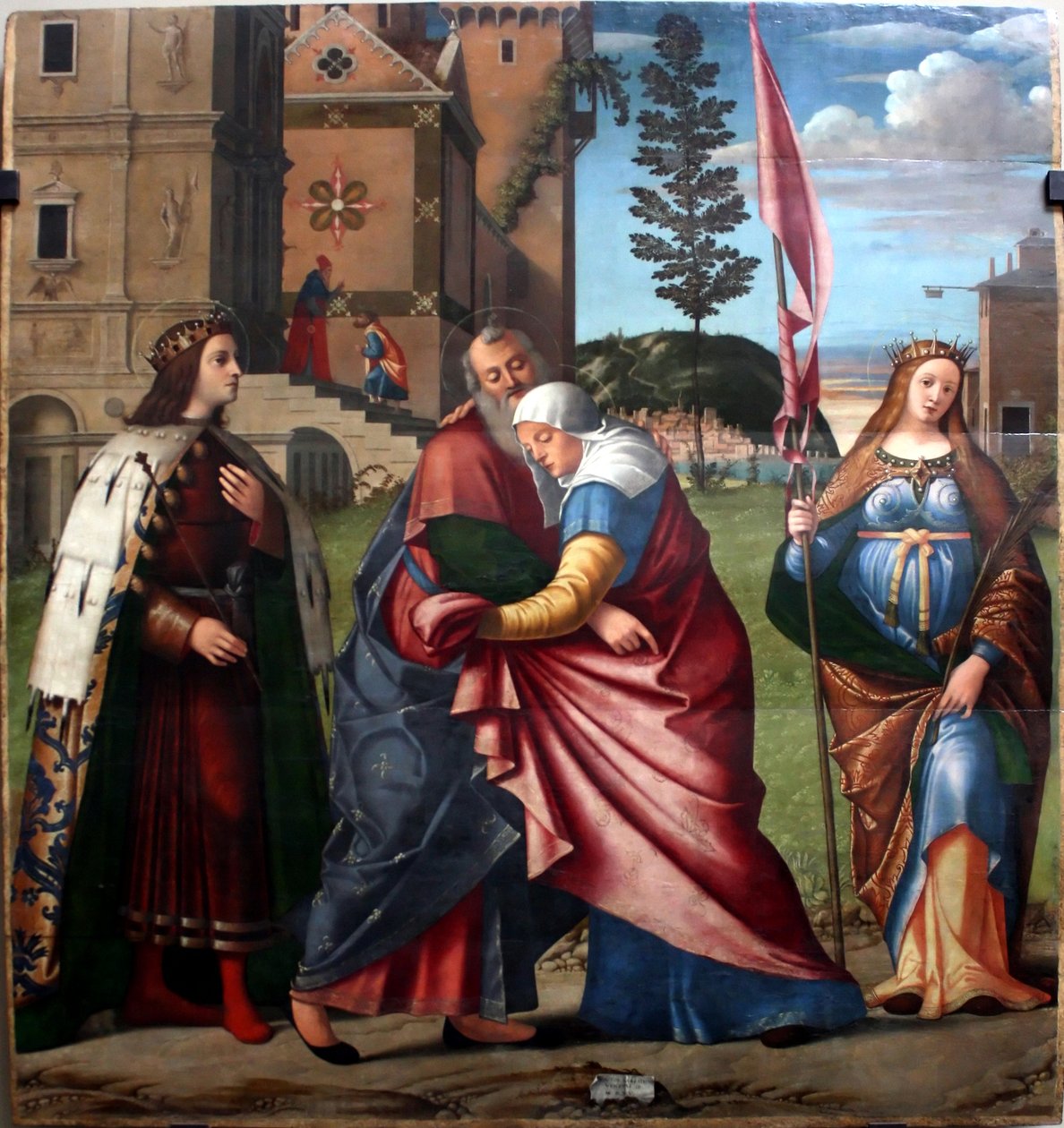 Joachim og Annas møte med Saint Louis IX og Saint Libera av Vittore Carpaccio
