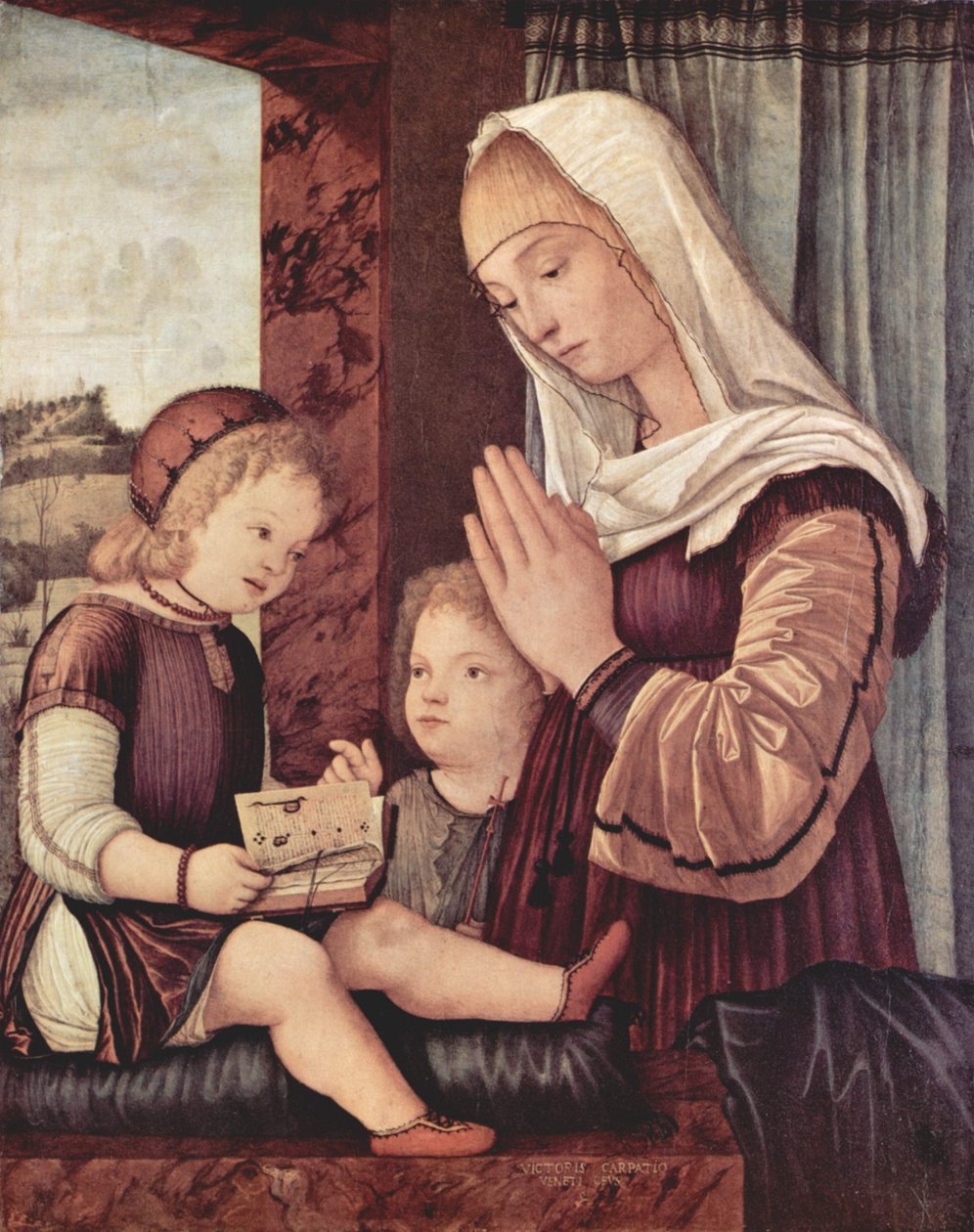 Maria og døperen Johannes elsker Kristusbarnet av Vittore Carpaccio