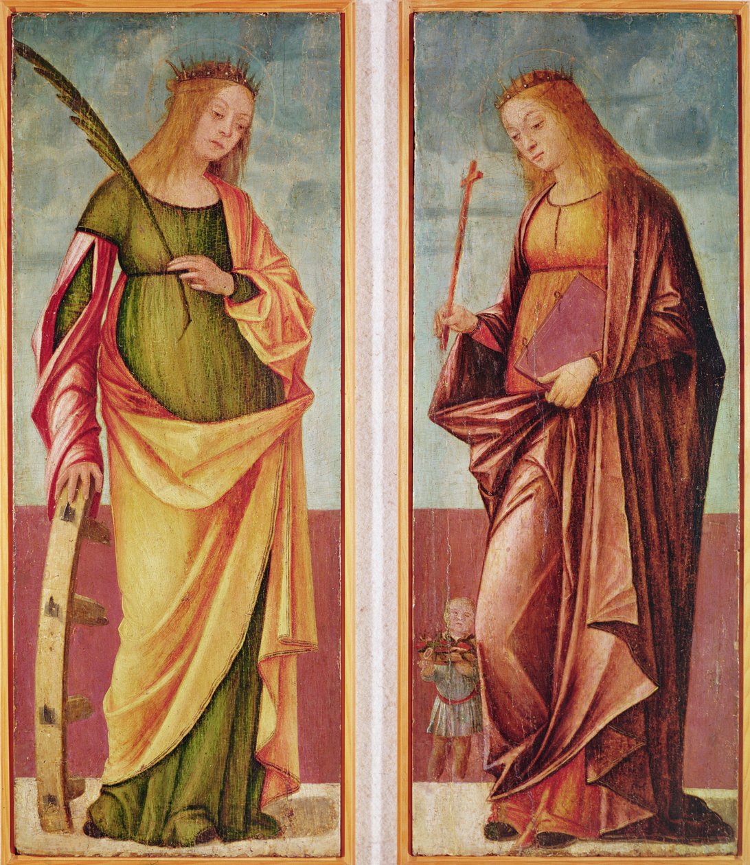 St. Katarina av Alexandria og St. Paraceve eller Veneranda av Vittore Carpaccio