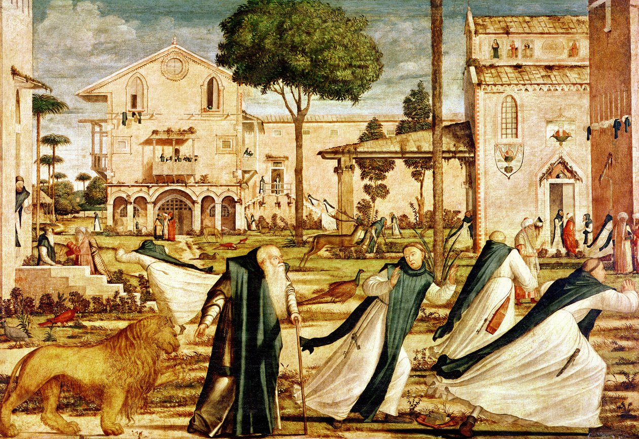 St. Hieronymus og løve i klosteret, 1501-09 av Vittore Carpaccio