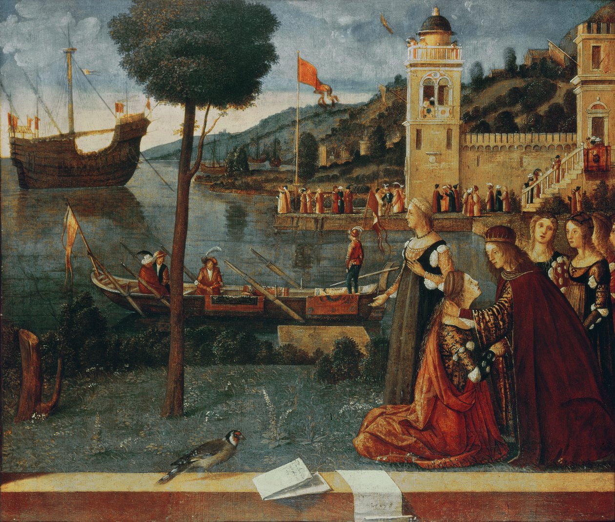 St. Ursula tar avskjed med faren sin, ca. 1500 av Vittore Carpaccio