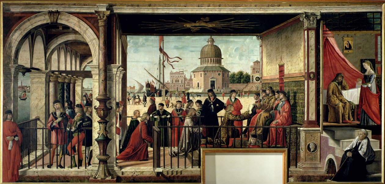 Ankomsten av de engelske ambassadørene, fra St. Ursula-syklusen, 1498 (for detaljer se 119436) av Vittore Carpaccio