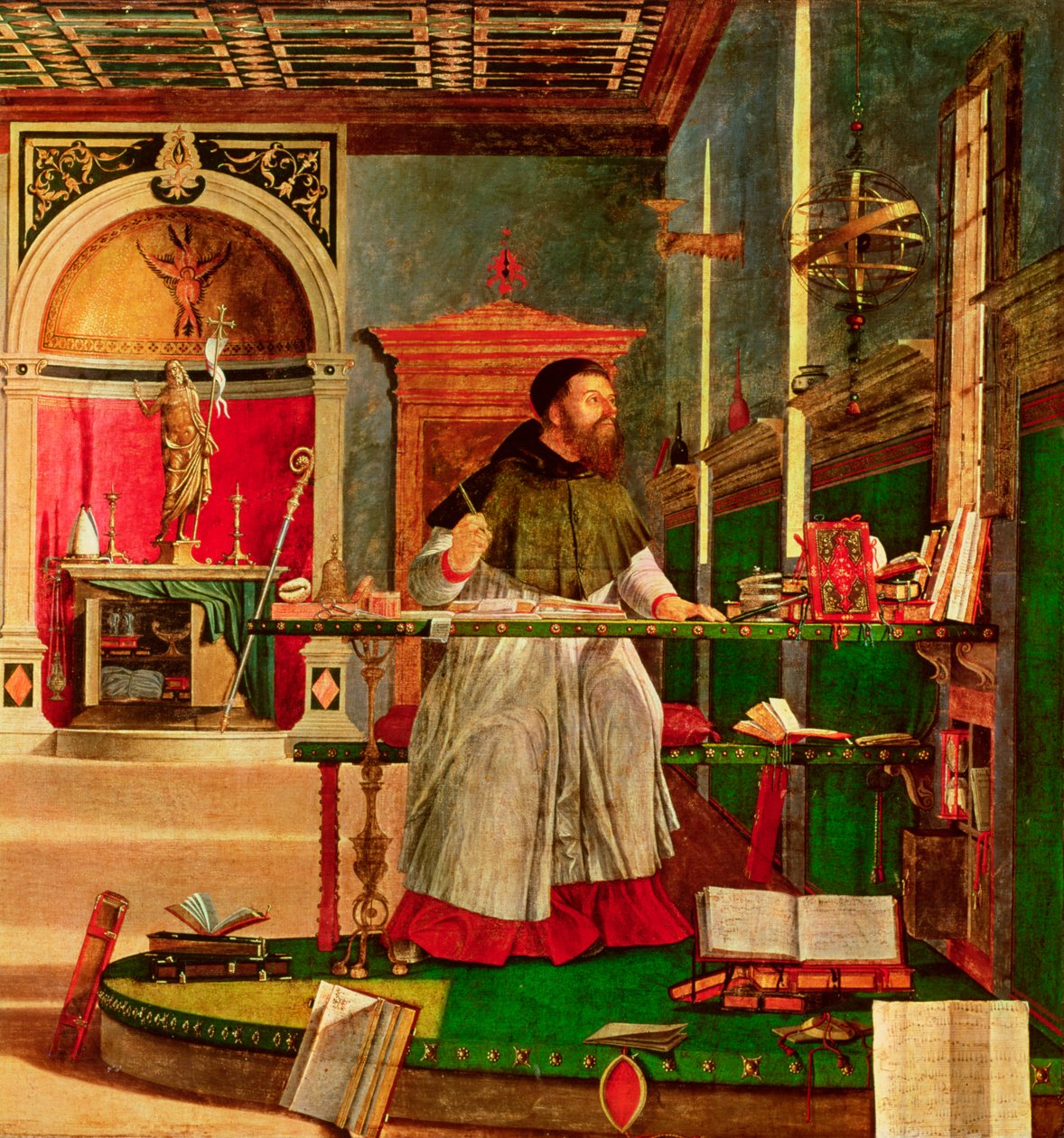 Visjon av St. Augustine, 1502-08 (detaljer) (se 932) av Vittore Carpaccio