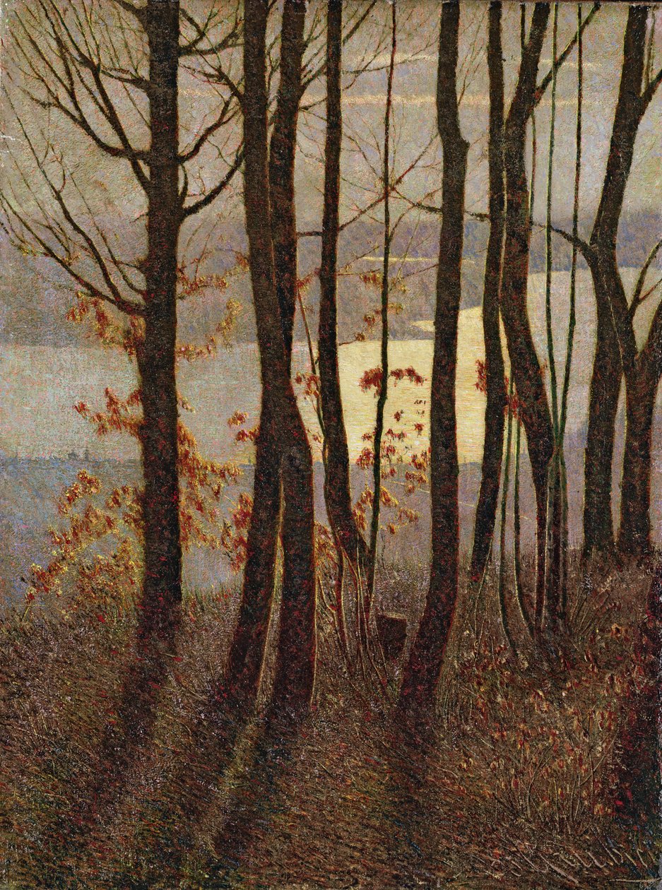 Morgen, fra polyptiken Winter in the Mountains, a Pantheist Poem, 1894-97 omarbeidet 1911-17 av Vittore Grubicy de Dragon