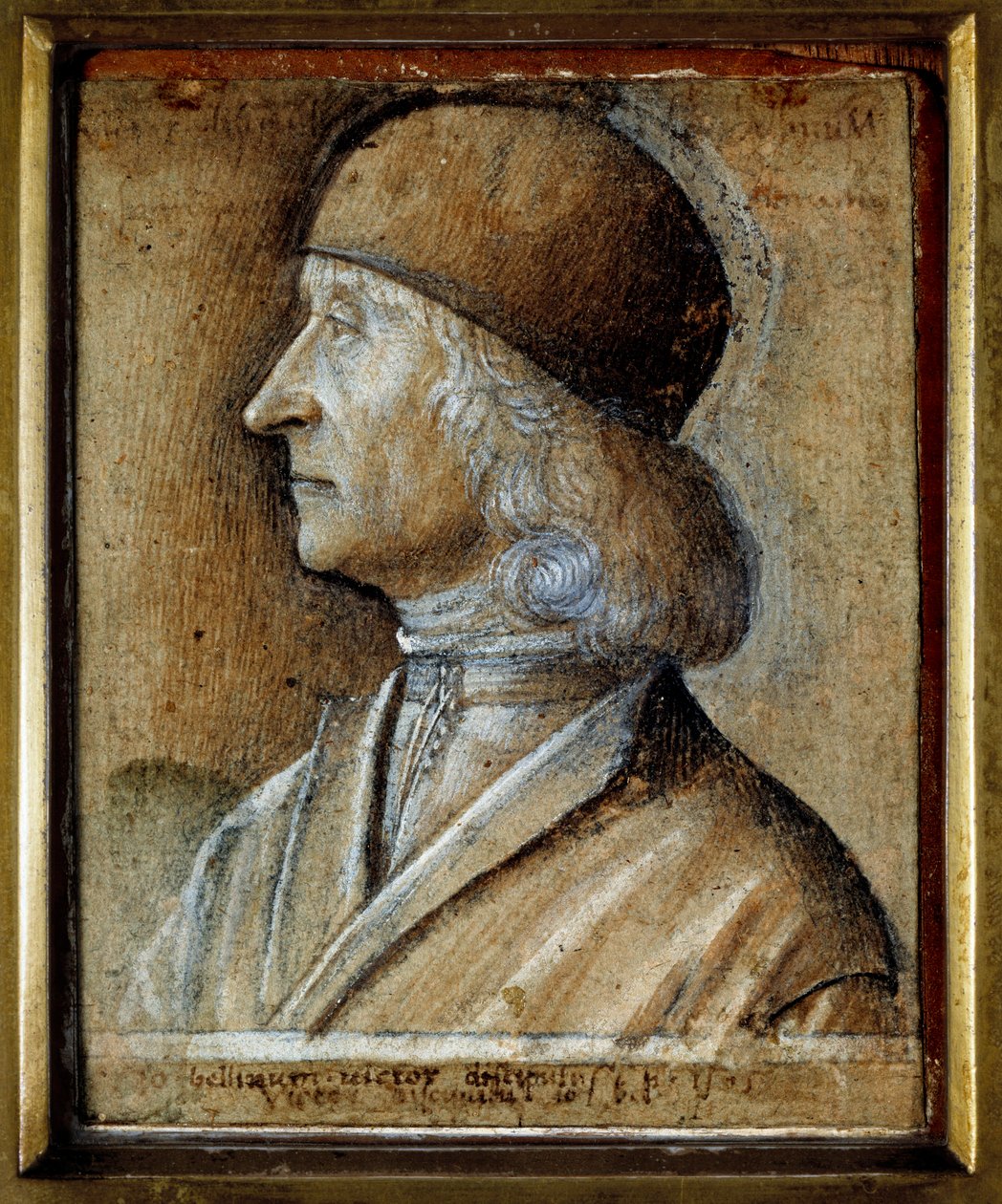 Portrett av Giovanni Bellini dit il Giambellino (1430-1516), venetiansk maler fra renessansen. Tegning av Vittore av Matteo Belliniano (v.1485-1529) av Vittore Belliniano