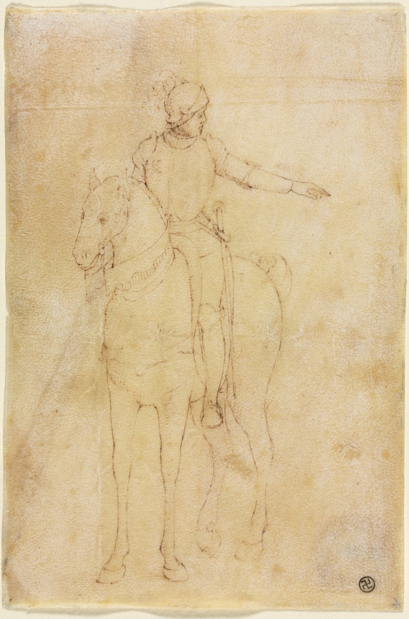Panserfigur på hesteryggen, ca. 1450. av Vittore Carpaccio