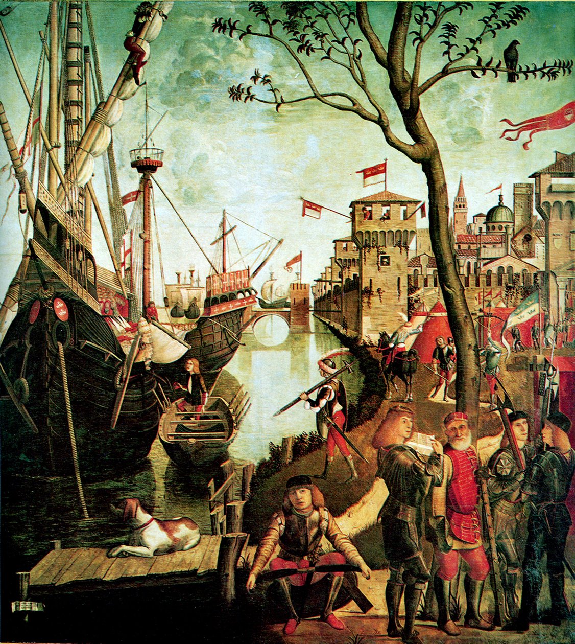Ankomst av Saint Ursula i Köln under beleiringen av hunerne The Legend of Saint Ursula, 1490 av Vittore Carpaccio
