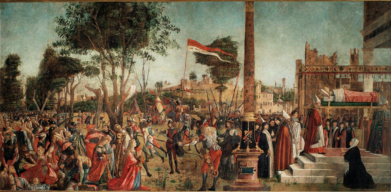Syklus av livet til Saint Ursula: Pilegrimenes martyrium og begravelsen til St. Ursula av Vittore Carpaccio