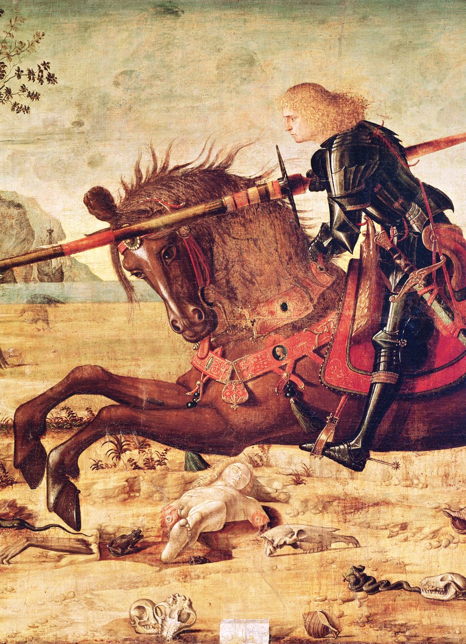 Detalj av St. George som dreper dragen, ca. 1502-07 av Vittore Carpaccio