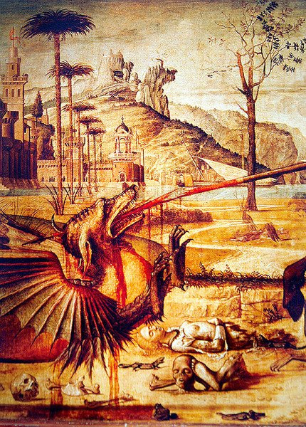 Detalj av St. George dreper dragen, ca. 1502-07 av Vittore Carpaccio