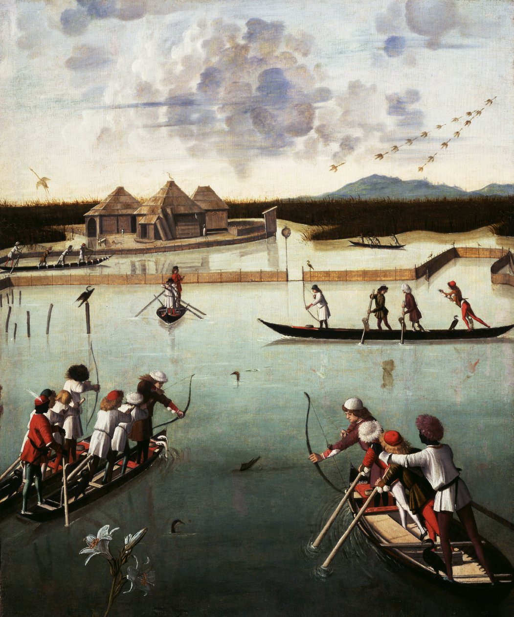 Jakt på lagunen, ca. 1490-5 (olje på panel) av Vittore Carpaccio