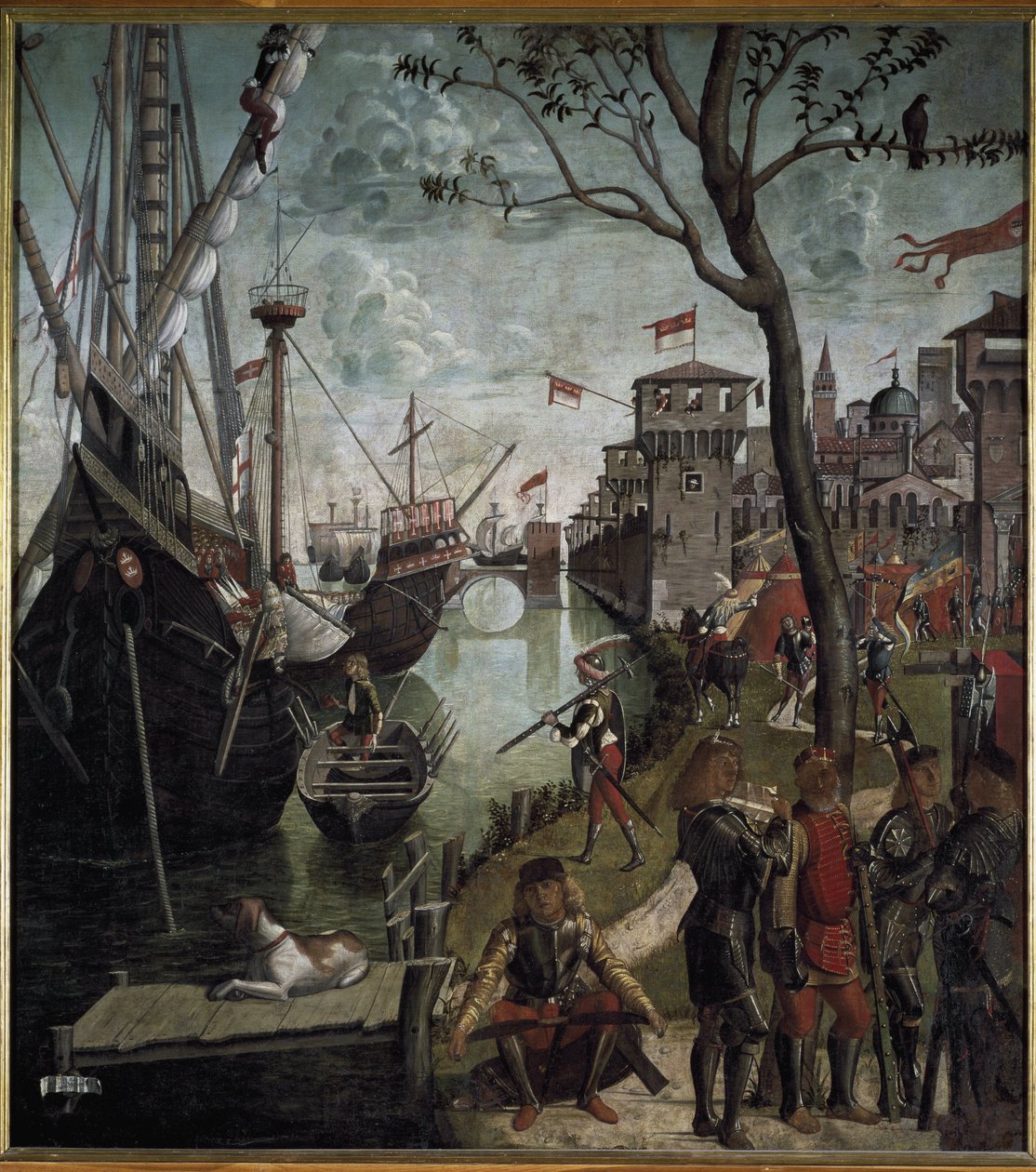 Legenden om Saint Ursula: ankomsten av pelerinene i Köln - Olje på lerret av Vittore Carpaccio