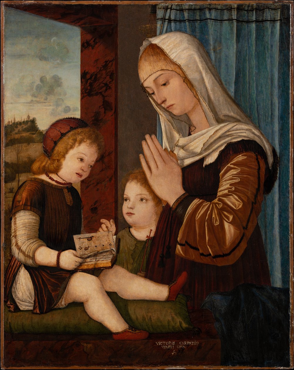 Madonna og barnet med den lille Johannes av Vittore Carpaccio