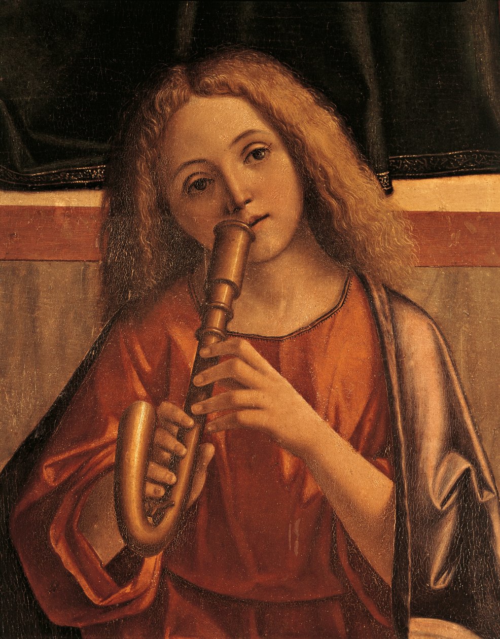Minstrel-engel, detalj fra Presentasjon av Jesus ved tempelet av Vittore Carpaccio