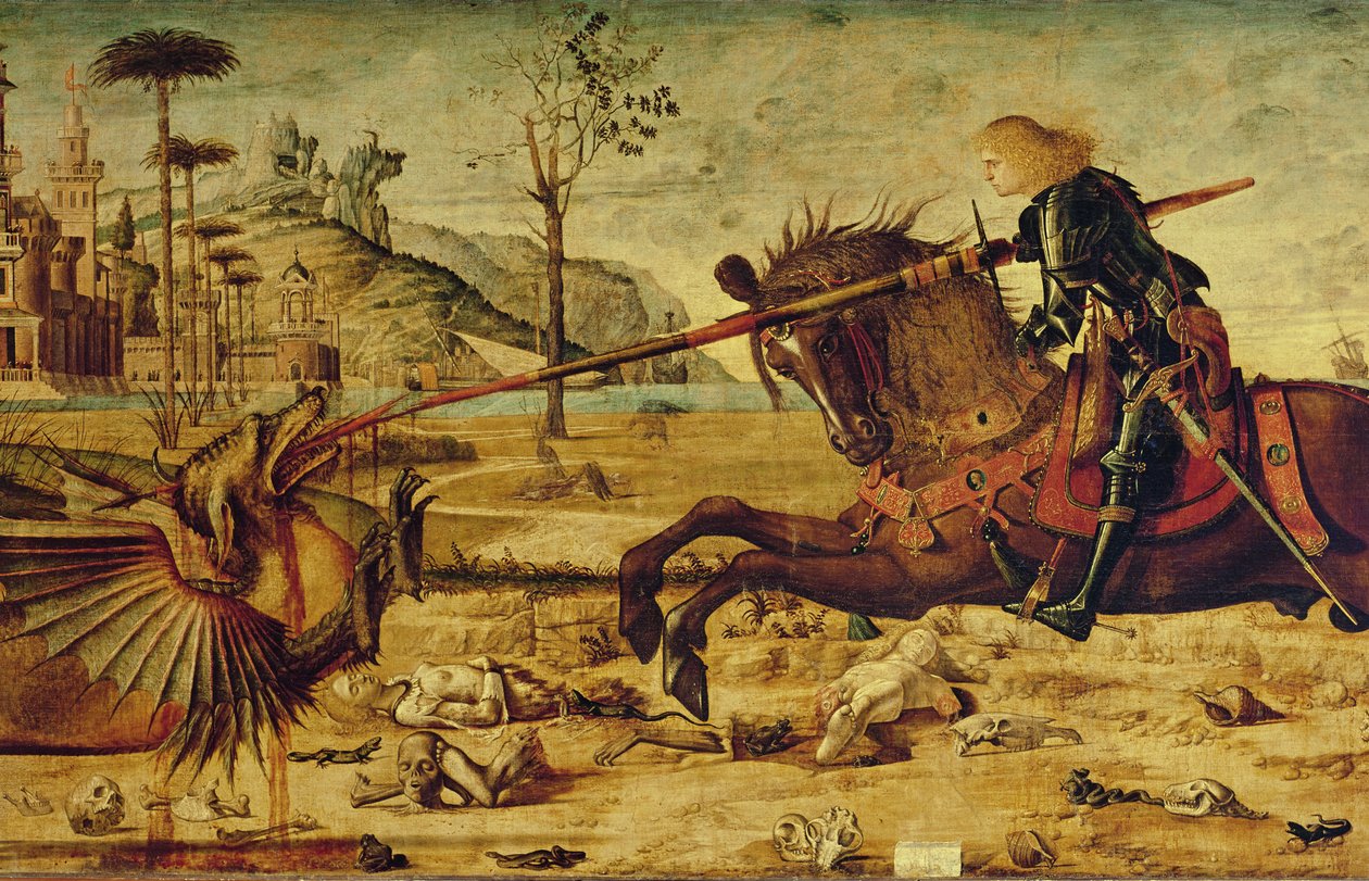 St. George Killing the Dragon, 1502-07 (detalj av 428017) av Vittore Carpaccio