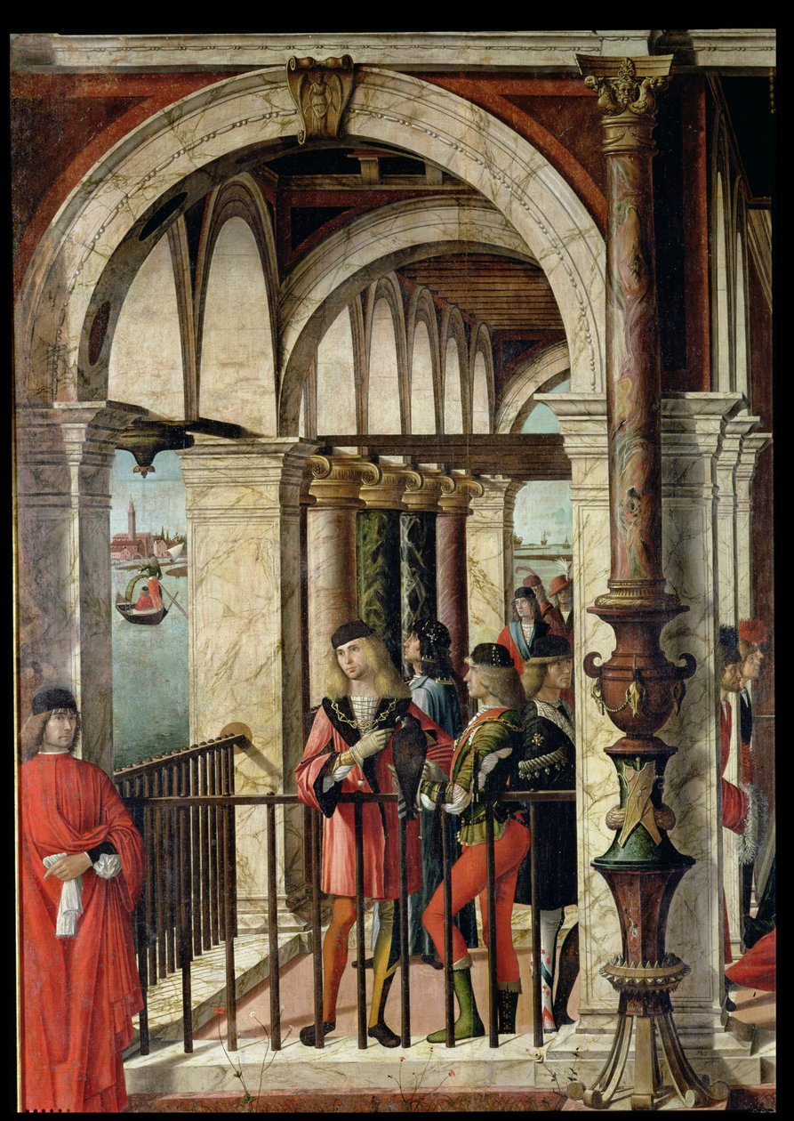 The Arrival of the English Ambassadors, detalj, fra St. Ursula-syklusen, 1498 olje på lerret detalj av 119435 av Vittore Carpaccio