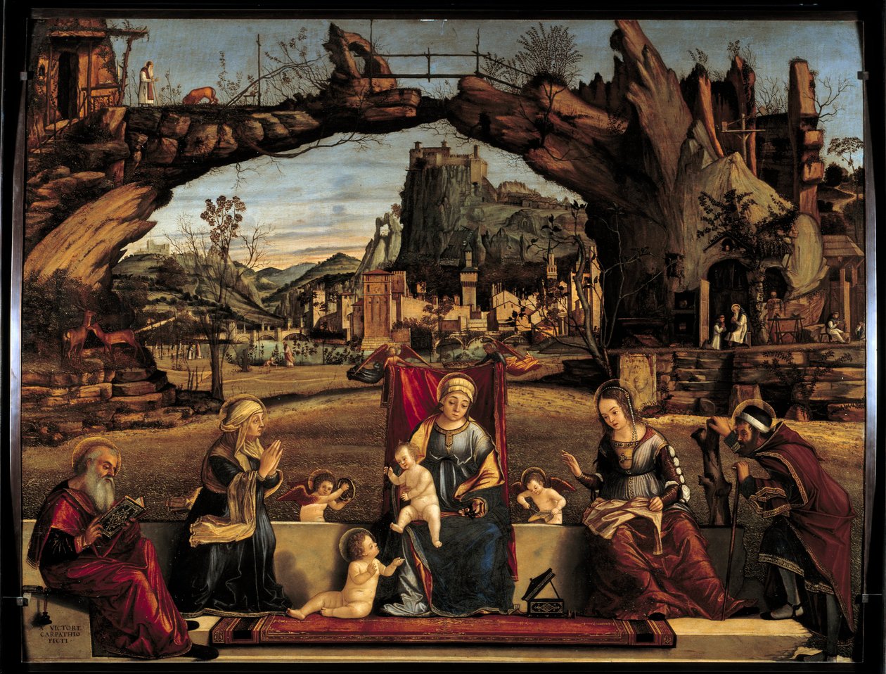 Den hellige samtale-maleri av Vittore Carpaccio (1450-1526) Søn fra 1500-tallet. 0,98x1,27 m Avignon, Museum of the Little Palace av Vittore Carpaccio