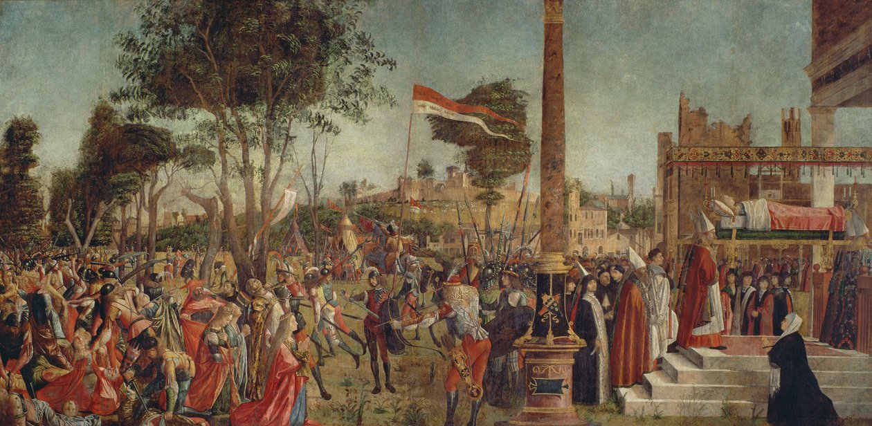 Pilegrimenes martyrium og begravelsen til St. Ursula, fra St. Ursula-syklusen av Vittore Carpaccio