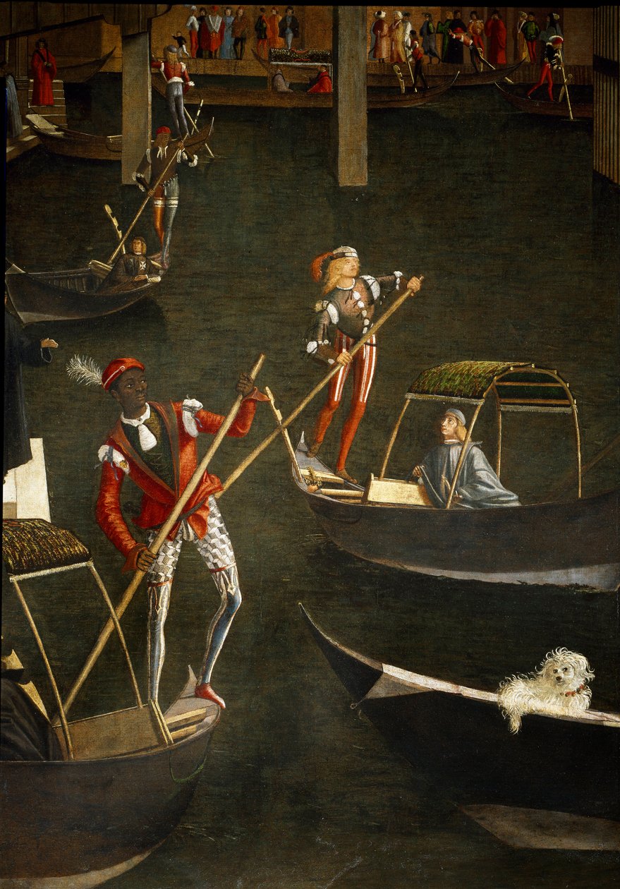 Mirakelet til relikvien fra Det hellige kors ved Rialtobroen i Venezia, detalj. Maleri av Vittore Scarpazza dit Vittore Carpaccio (1460-1525) av Vittore Carpaccio