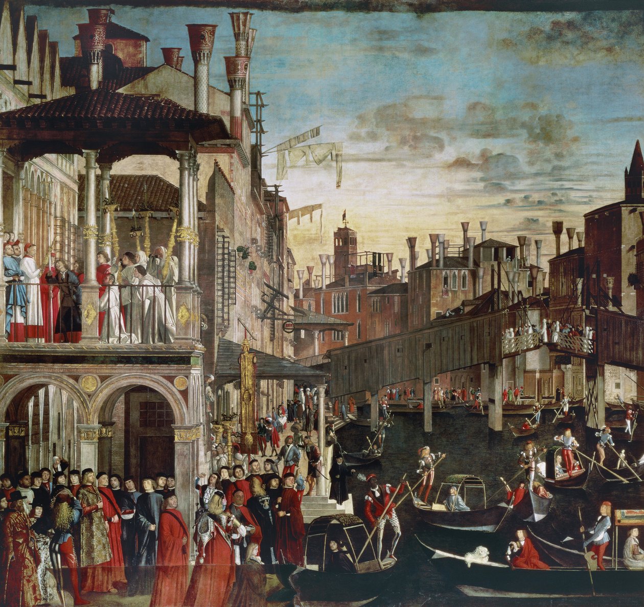 Mirakelet til relikvien fra det sanne kors på Rialtobroen, 1496 av Vittore Carpaccio