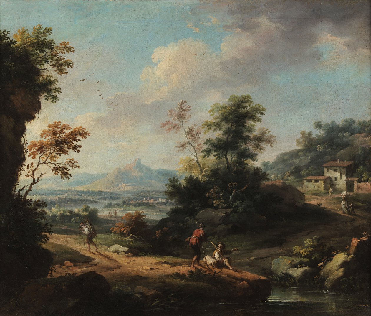 Landskap med figurer av Vittorio Amedeo Cignaroli