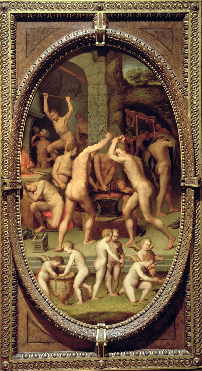 The Forge of Vulcan, 1572 (skifer) av Vittorio Casini
