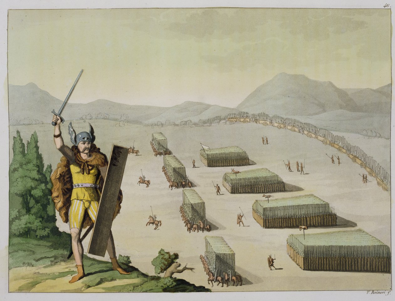 Gamle keltere eller gallere i kamp, ca. 1800-18 av Vittorio Raineri