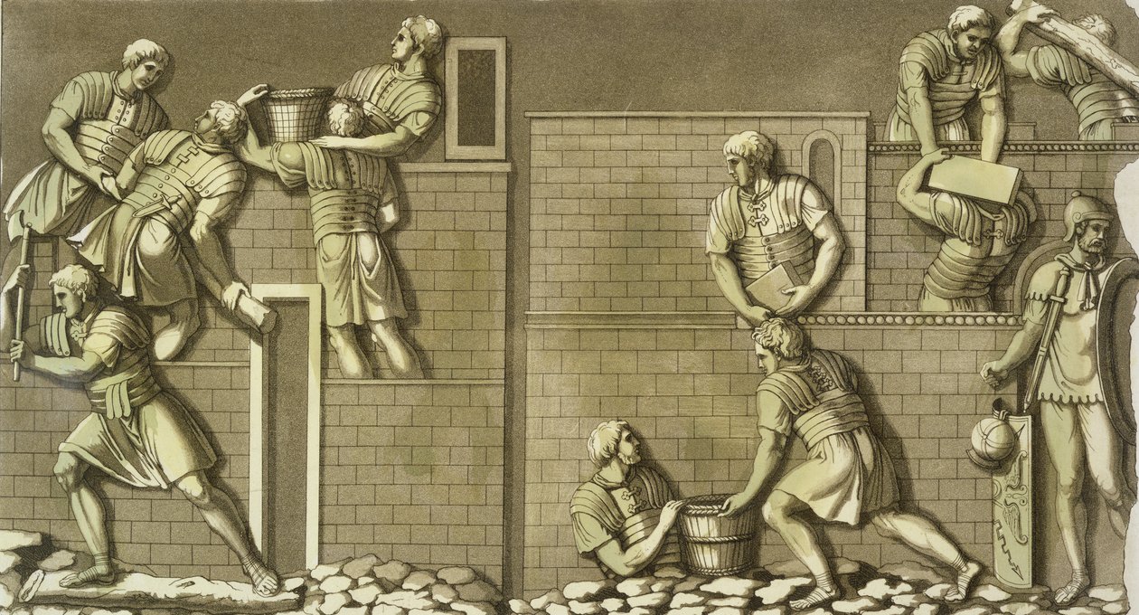 Romerske soldater som bygger et fort, plate 21 fra 