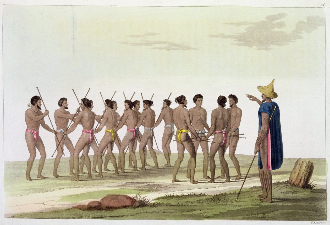 War Dance of the Caroline Islanders, plate 22 fra 