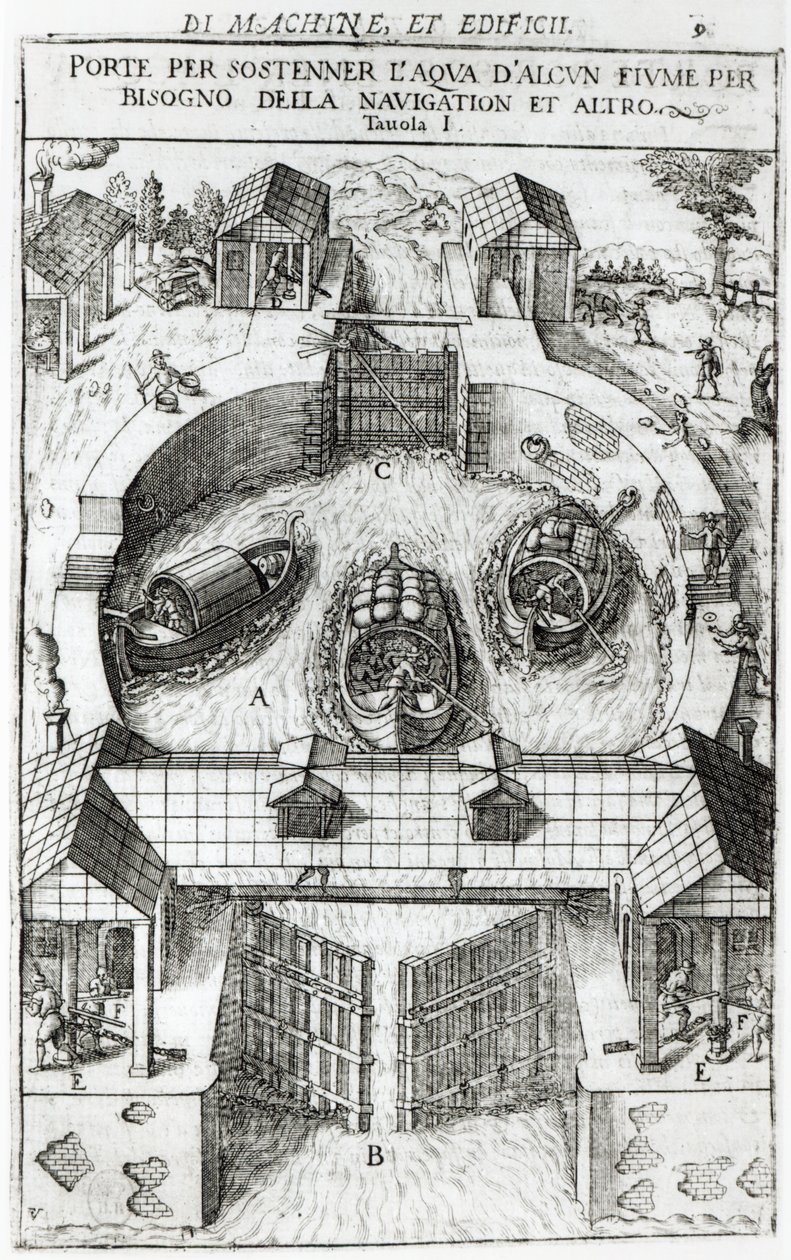 Design for en kanallås, 1607 av Vittorio Zonca