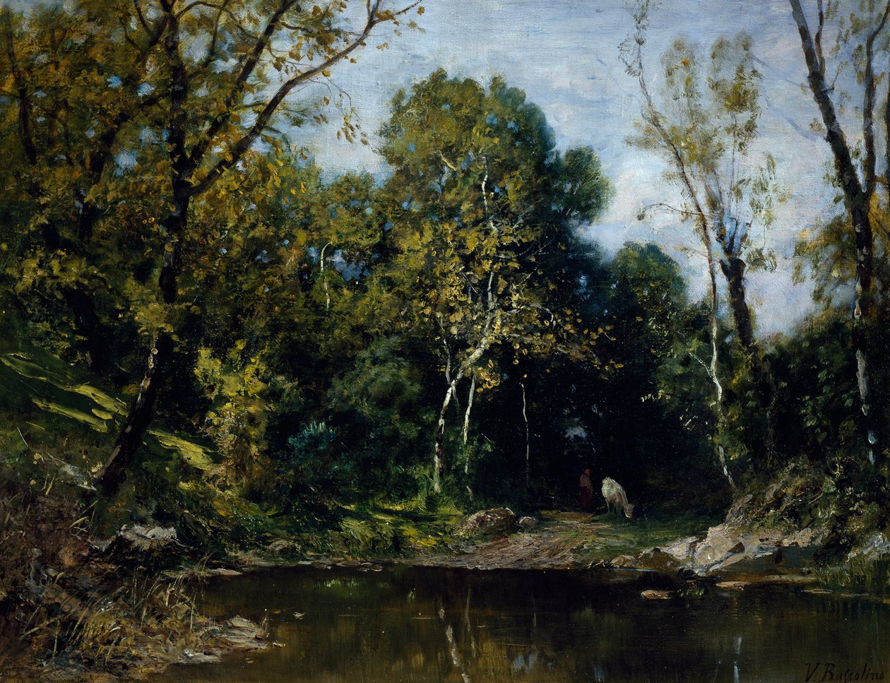 At Mirafiori, av Vittorio Bussolino (1853-1922). av Vittorio Bussolino