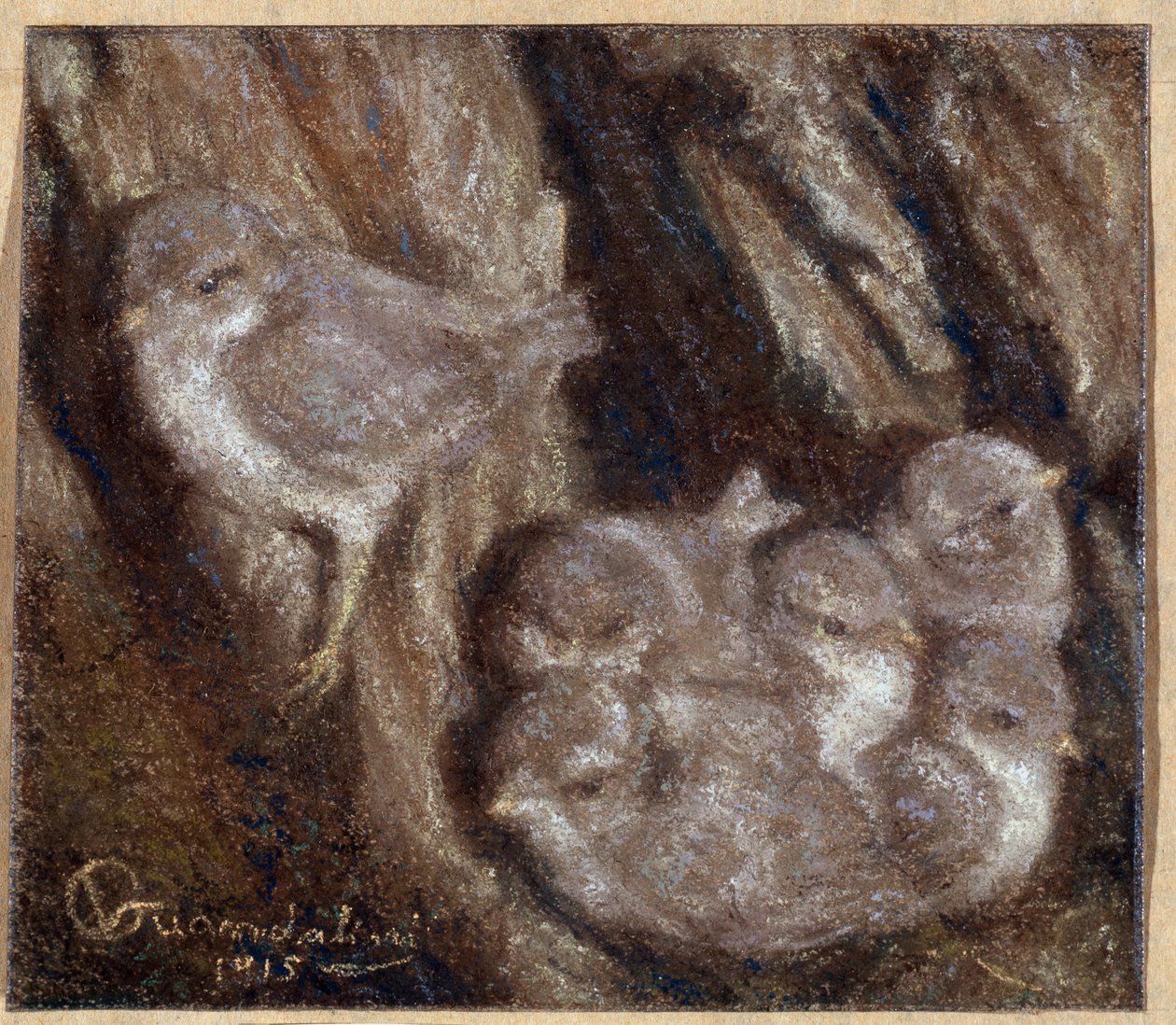 La couvee Pastel av Vittorio Guandalini (1861-1923) av Vittorio Guandalini