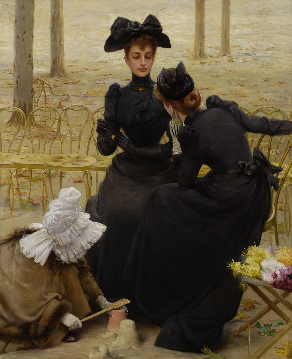 Samtale i Jardin du Luxembourg, 1892 av Vittorio Matteo Corcos
