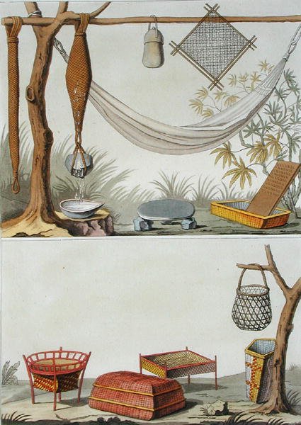 Husholdningsverktøy og møbler, Carib Tribe, De nederlandske Antillene, plate 69 fra 