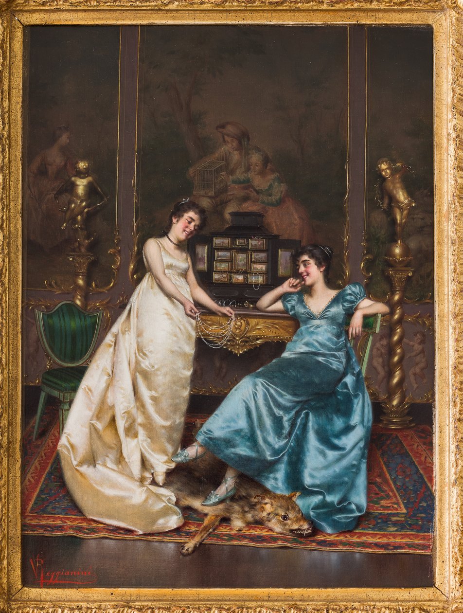 Perlekjedet (olje på lerret) av Vittorio Reggianini