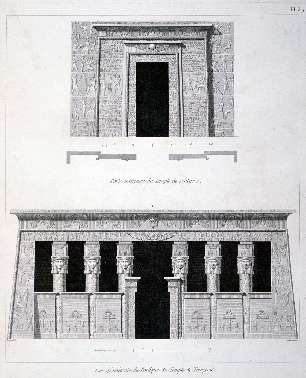 En døråpning og portal ved Temple of Tentyris, 1800-tallet av Vivant Denon