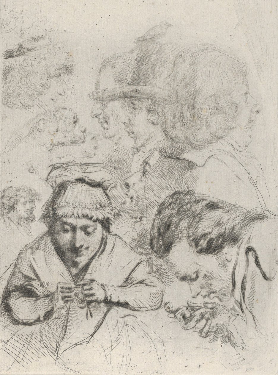 Le Citoyen Aubourg, Mme Aubourg, og deres familie Citizen Aubourg, Madame Aubourg..., ca. 1795-1805. av Vivant Denon
