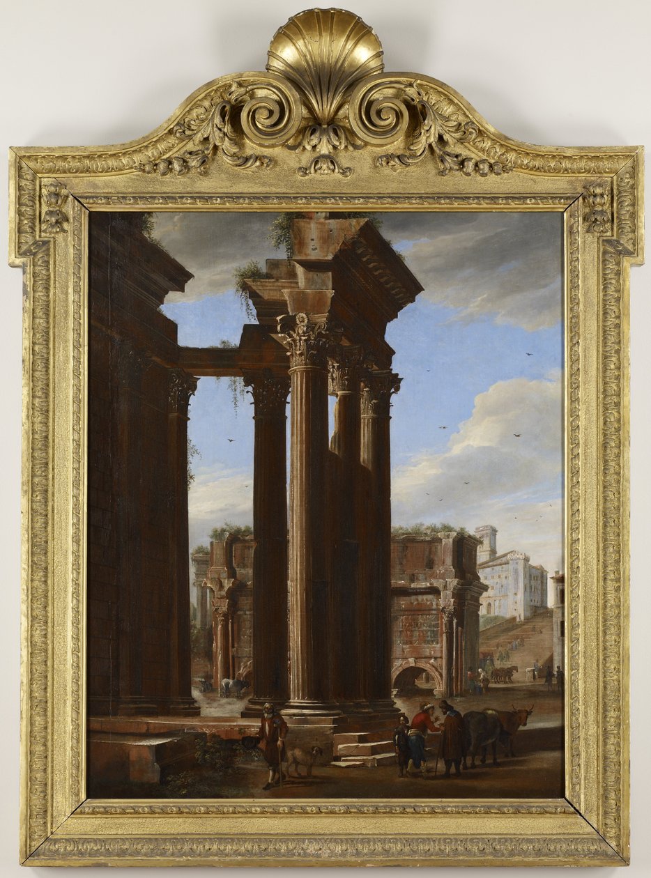 Se i Forum Romanum av Viviano Codazzi; Michelangelo Cerquozzi