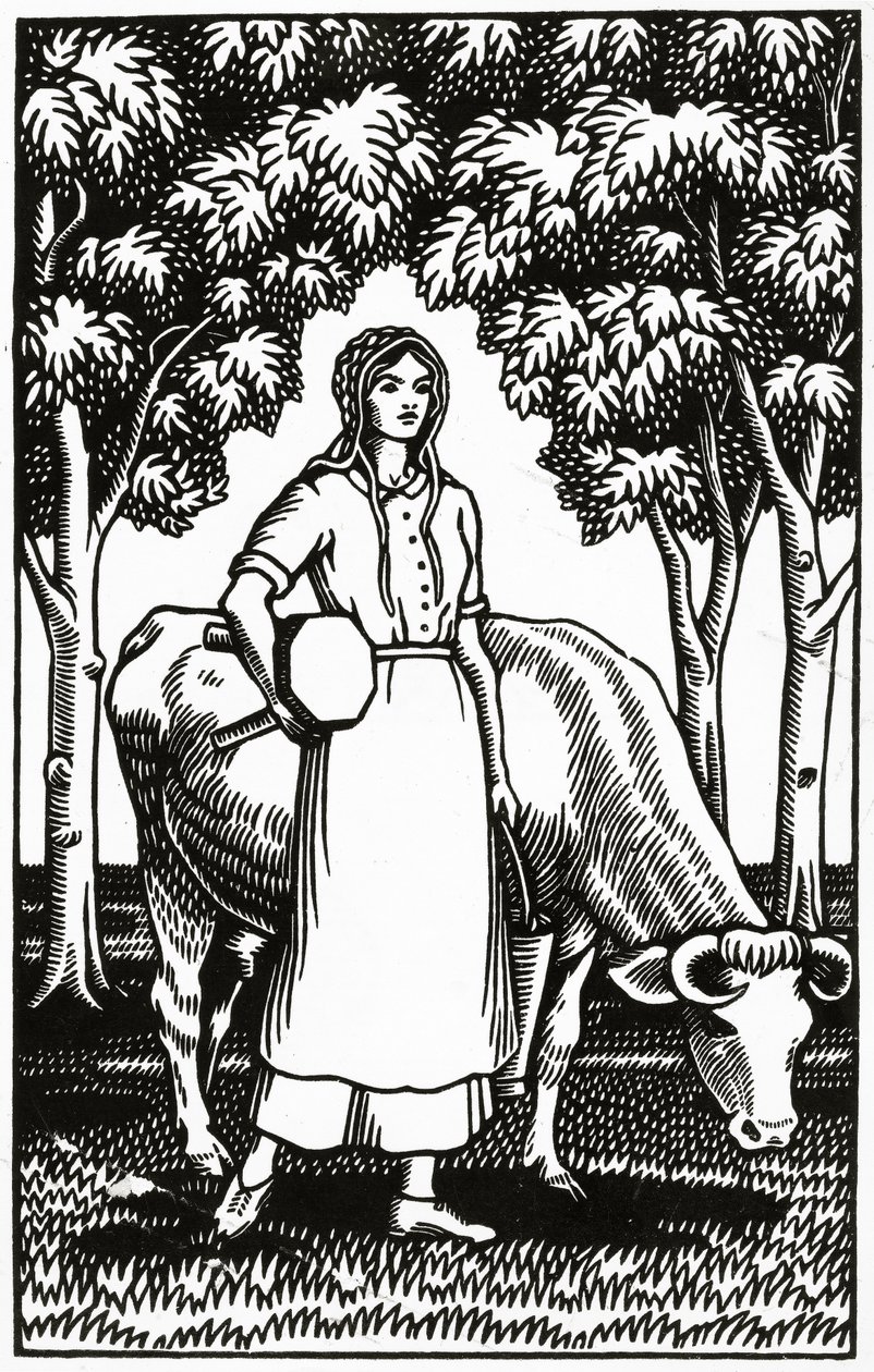 Frontispice til en illustrert utgave av Tess of the DUrbervilles av Thomas Hardy, 1926 av Vivien Gribble