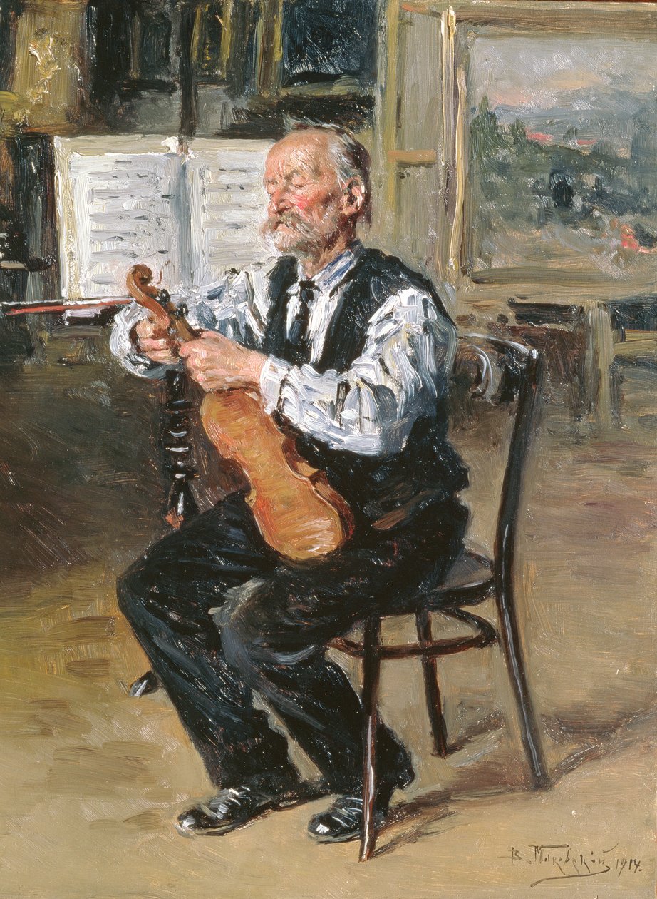 En fiolinmaker, 1914 av Vladimir Egorovic Makovsky