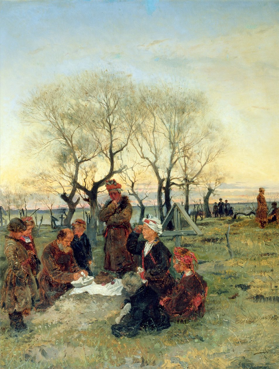 Begravelse Repast ved graven, 1884 av Vladimir Egorovic Makovsky