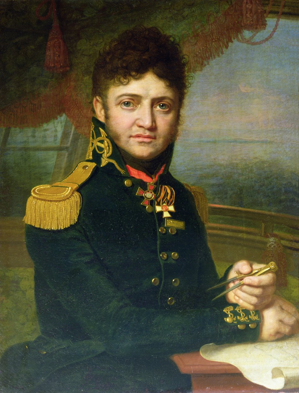 Portrett av Yuri F. Lisyansky, 1810 av Vladimir Lukich Borovikovsky