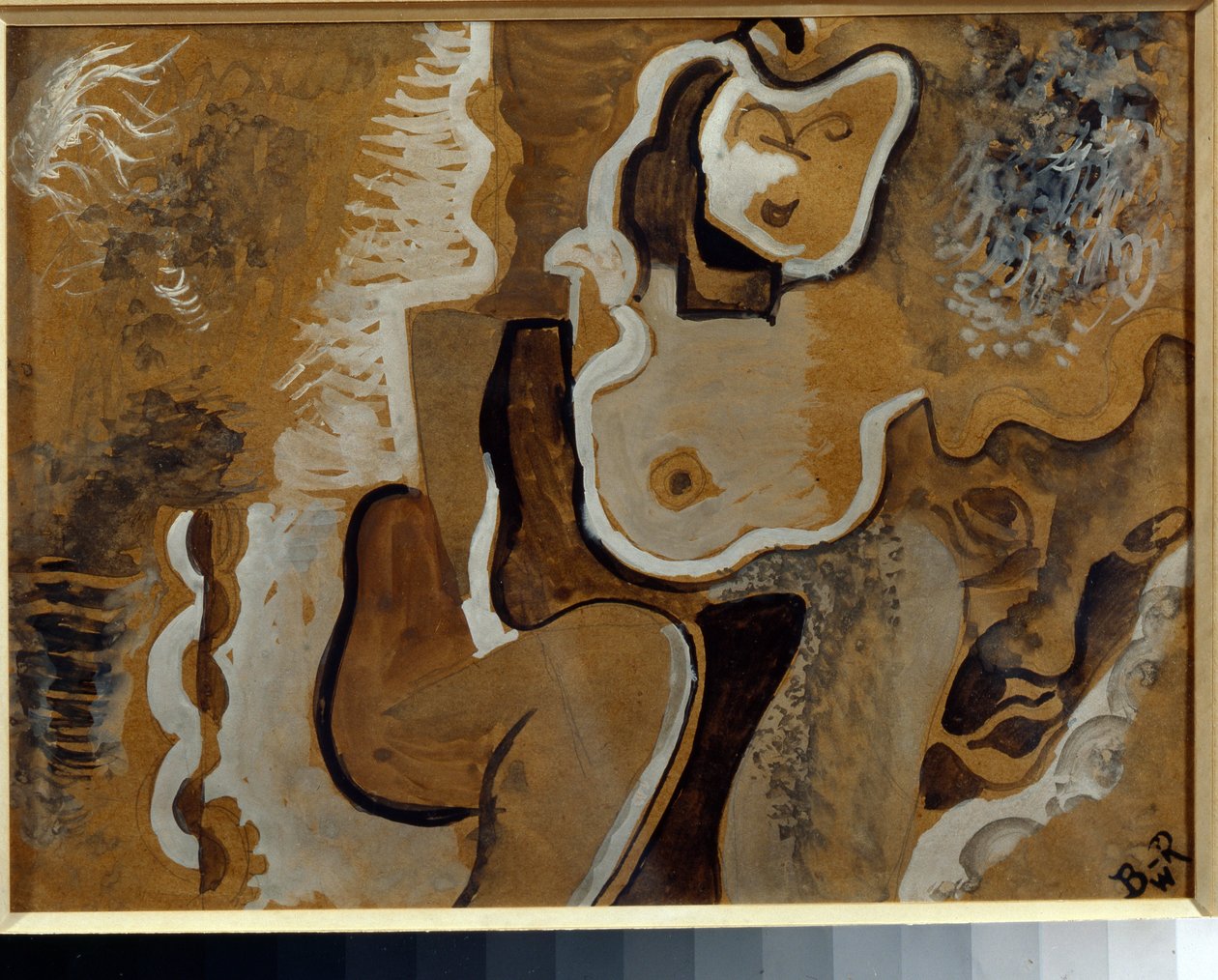 Abstrakt komposisjon - Verk av Vladimir Davidovich Baranov Rossine (Baranov-Rossine) (Wladimir Daniel Baranoff Rossine (Baranoff-Rossine) (1888-1944), gouache på papp (24x31 cm), ca. 1913 - Abstrakt komposisjon, gouache på papp av Vladimir Davi av Daniel Vladimir Baranoff Rossine