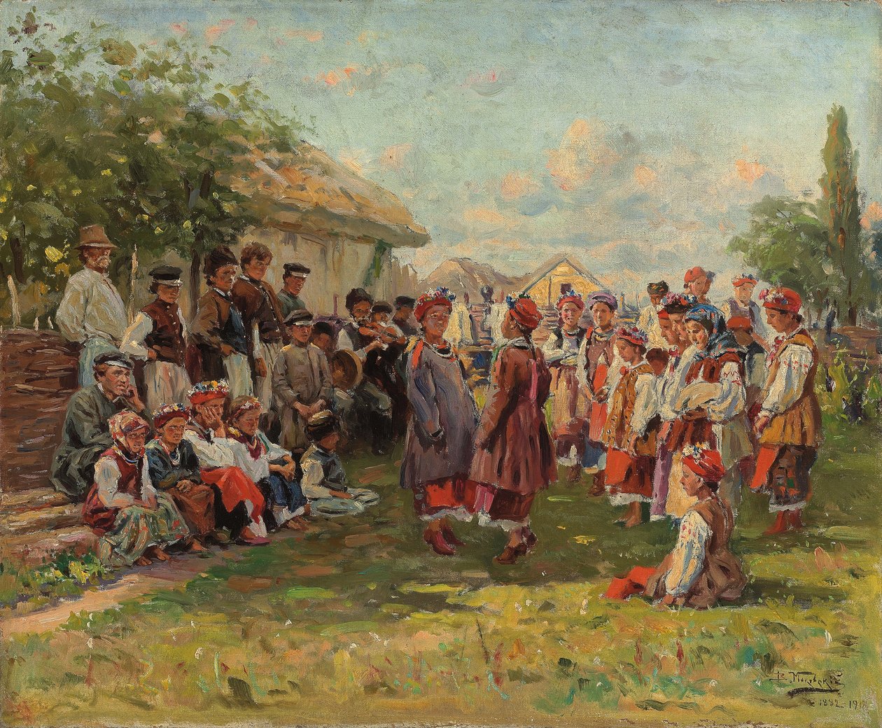 Festival i en ukrainsk landsby, ca. 1882-1917 av Vladimir Egorovic Makovsky