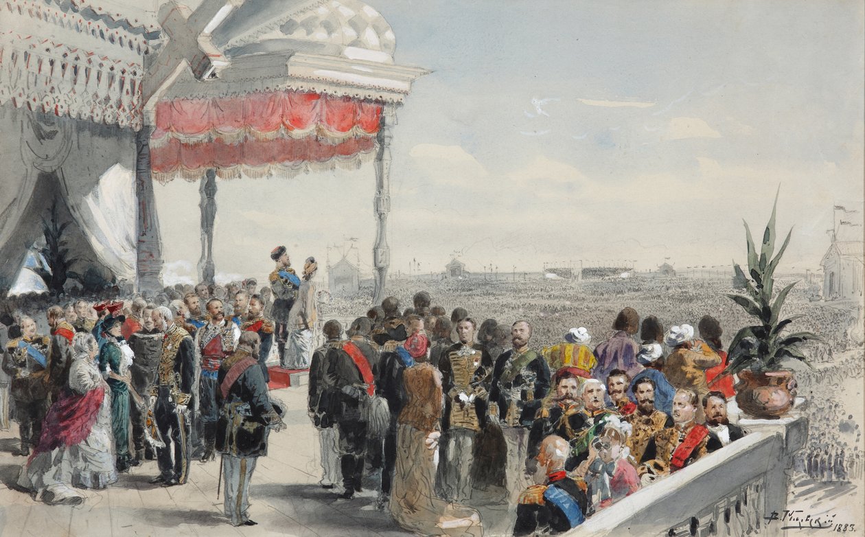 Offentlige festligheter etter kroningen av keiser Alexander III på Khodynka-feltet, 1883 av Vladimir Egorovic Makovsky