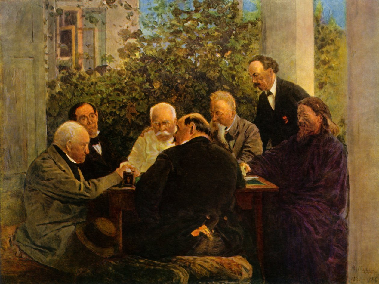 The Game of Cards, slutten av 1800-begynnelsen av det 20. århundre, 1965. av Vladimir Egorovic Makovsky