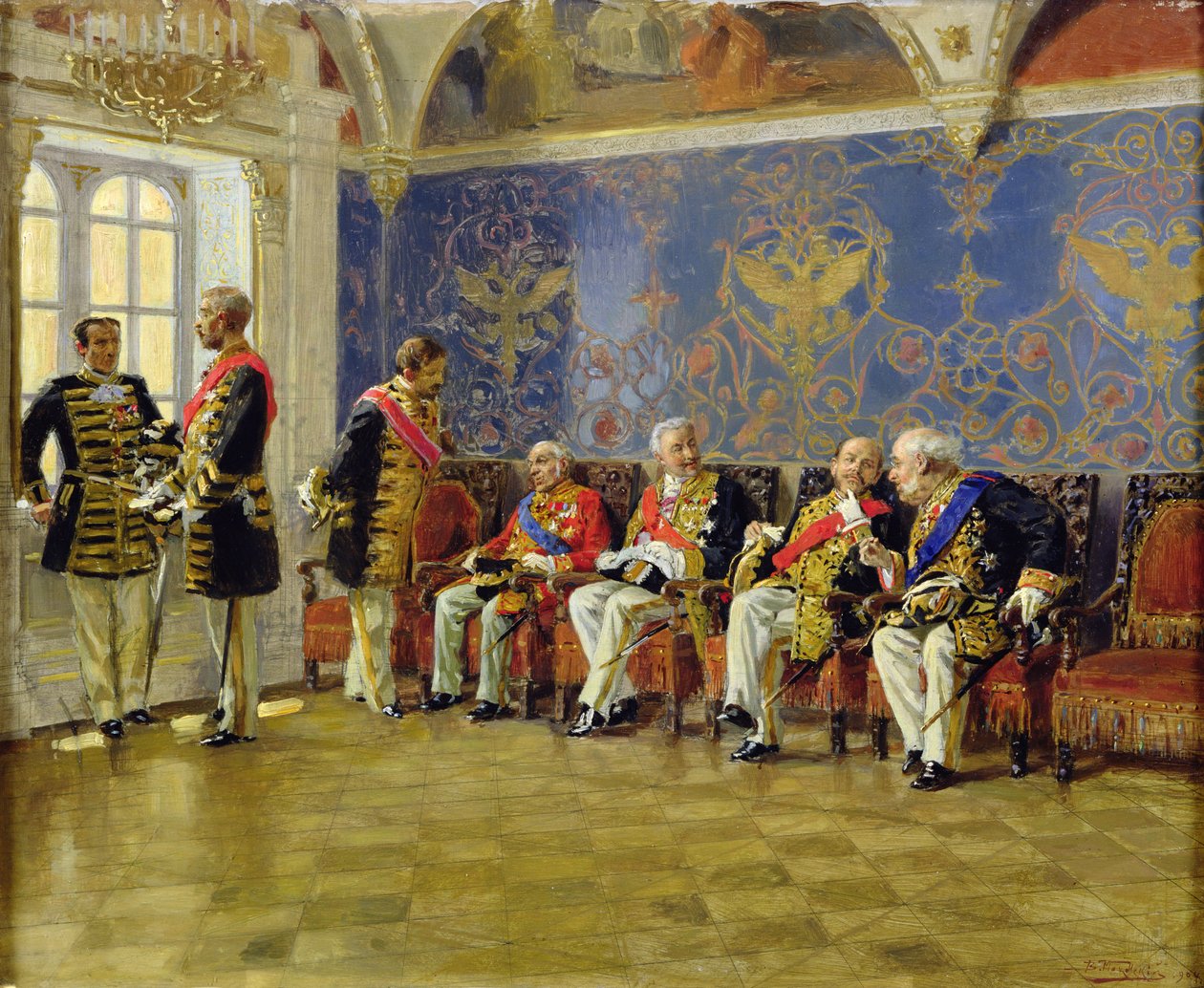 Waiting for an Audience, 1904 (olje på tre) av Vladimir Egorovic Makovsky