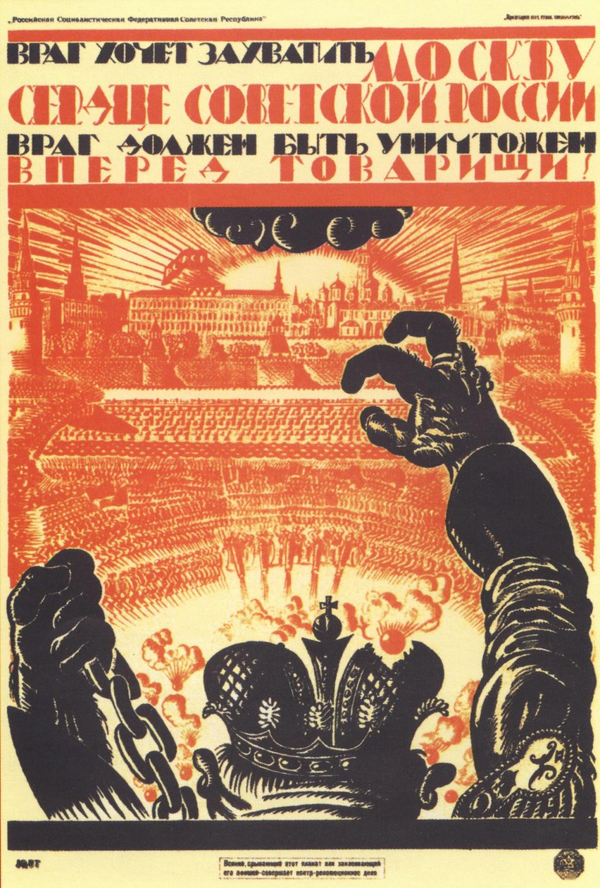 Fienden ønsker å okkupere Moskva... Plakat, 1919 av Vladimir Ivanovich Fidman
