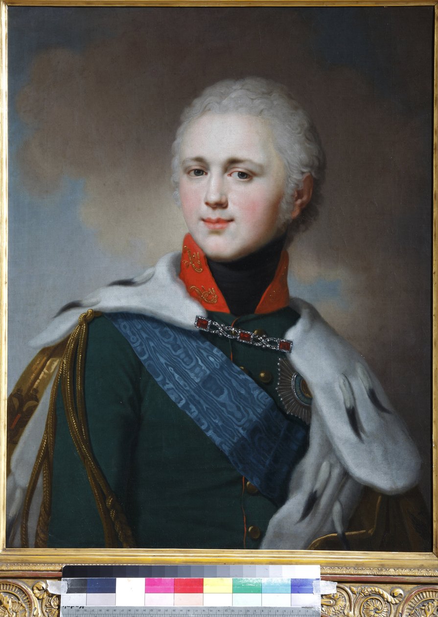 Alexandre Ier de Russie (Alexandre Pavlovitch Romanov) - Portrett av keiser Alexander I (1777-1825) - Vladimir Lukich Borovikovsky (1757-1825). Olje på lerret av Vladimir Lukich Borovikovsky